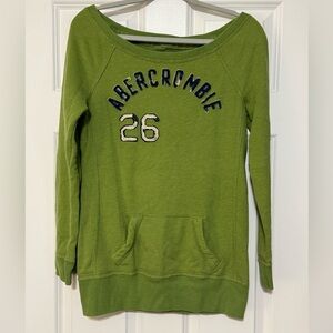 Vintage Abercrombie & Fitch Y2K Boat Neck Pocket Pullover Sweatshirt Size Medium